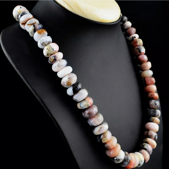 656cwt GENUINE AUSTRALIAN Opal necklace each pc 12-15mm. Gorgeous 20" - Picture 6 of 9